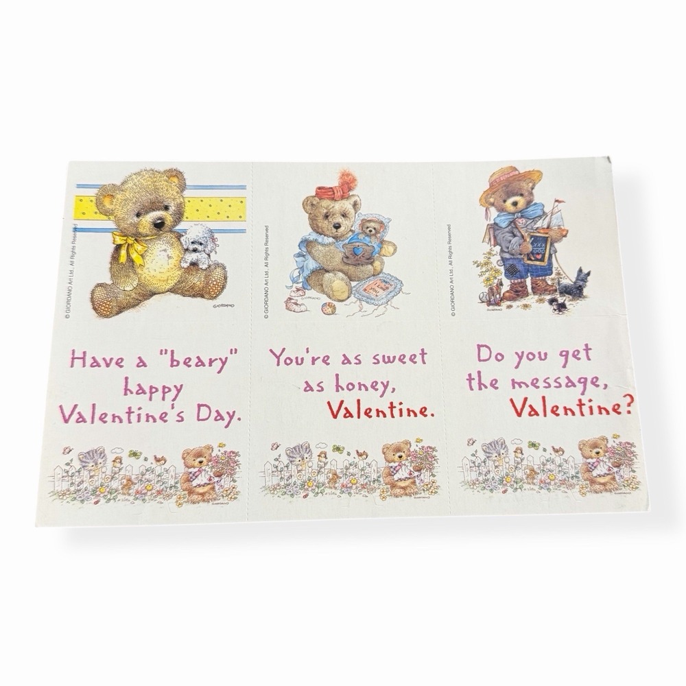 Vintage 1980s Valentine's‎ Day Bear Cards - Lot of (11)